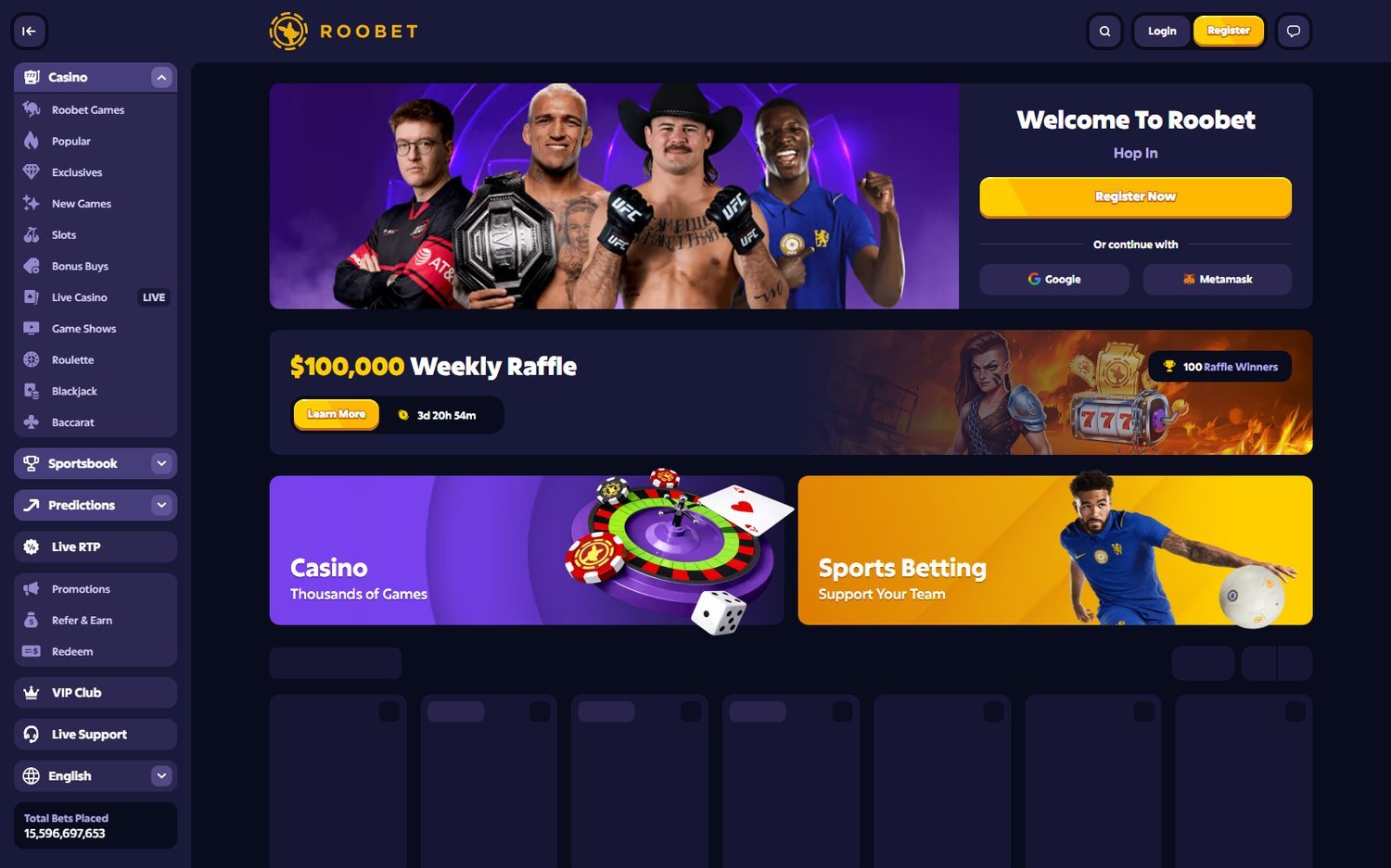 Roobet website screenshot